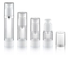 15 ml 30 ml 50 ml valkoinen ilmaton pullo kosmetiikka